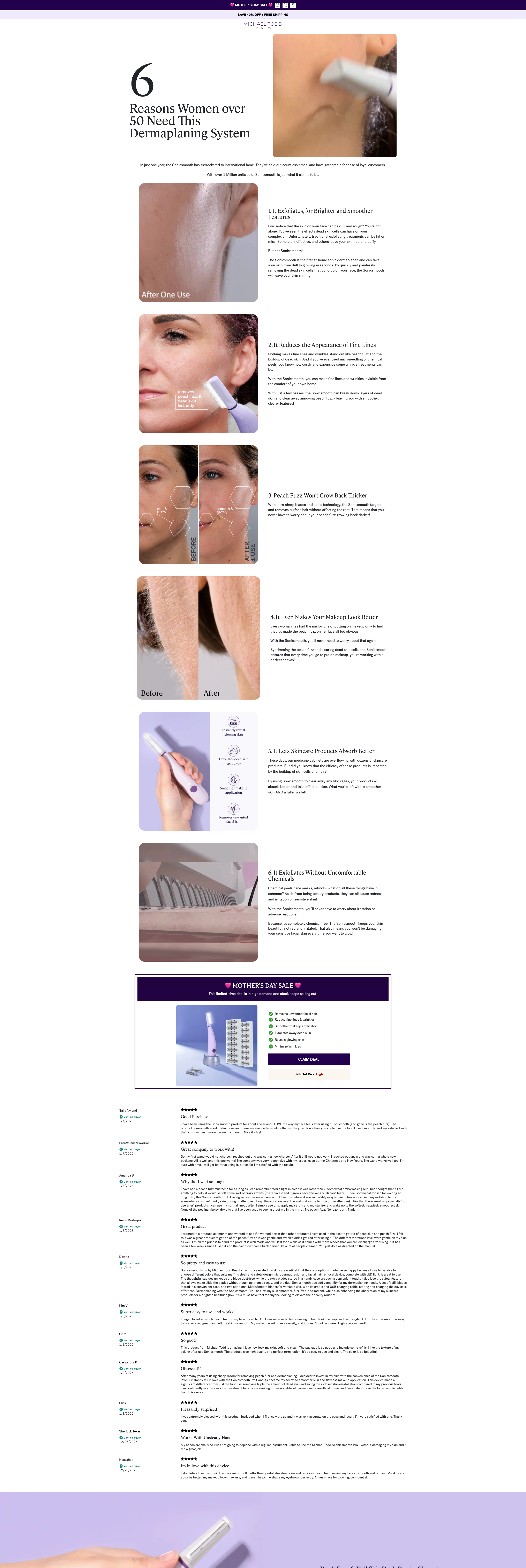 Michael Todd Beauty listicle landing page
