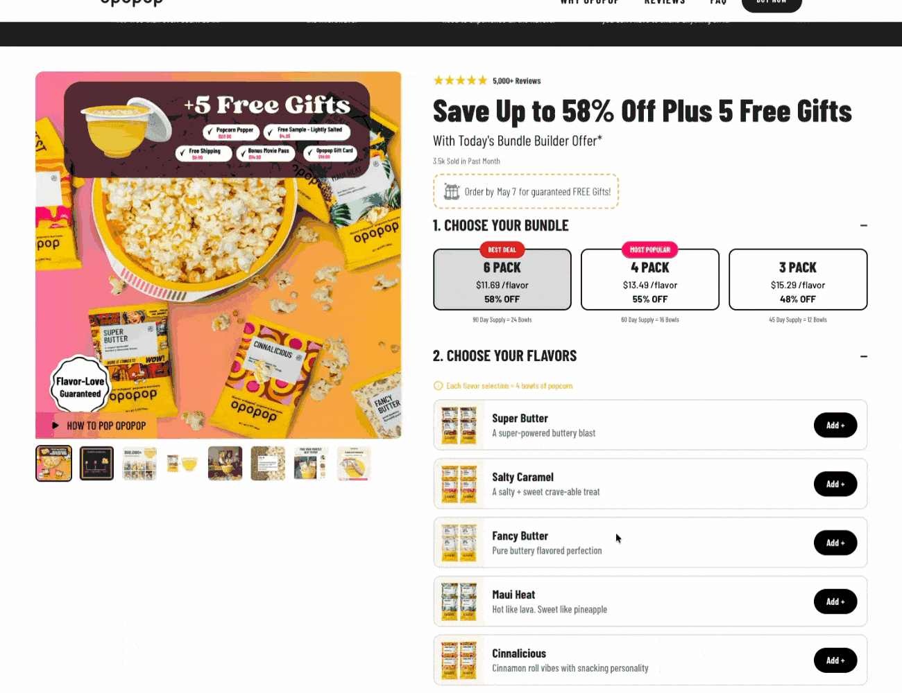 Opopop landing page in motion